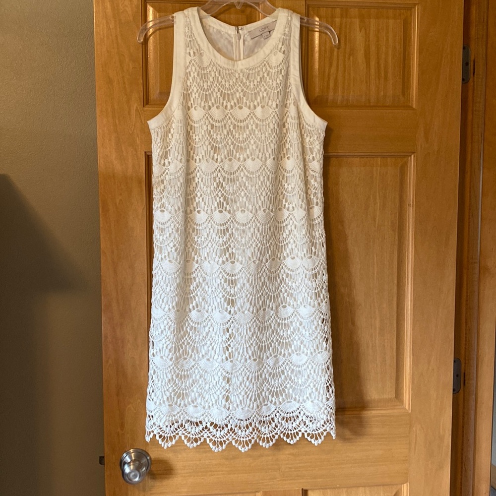 Beautiful summer off white dress with amazing detail